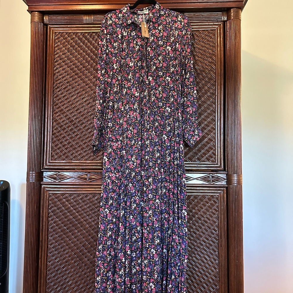 NWT Natural Life Black Floral Maxi Dress. Size XL.